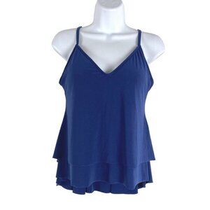 Magicsuit Jolene Underwire Tankini Top Women's Size 8 Blue Solid Polyester Blend